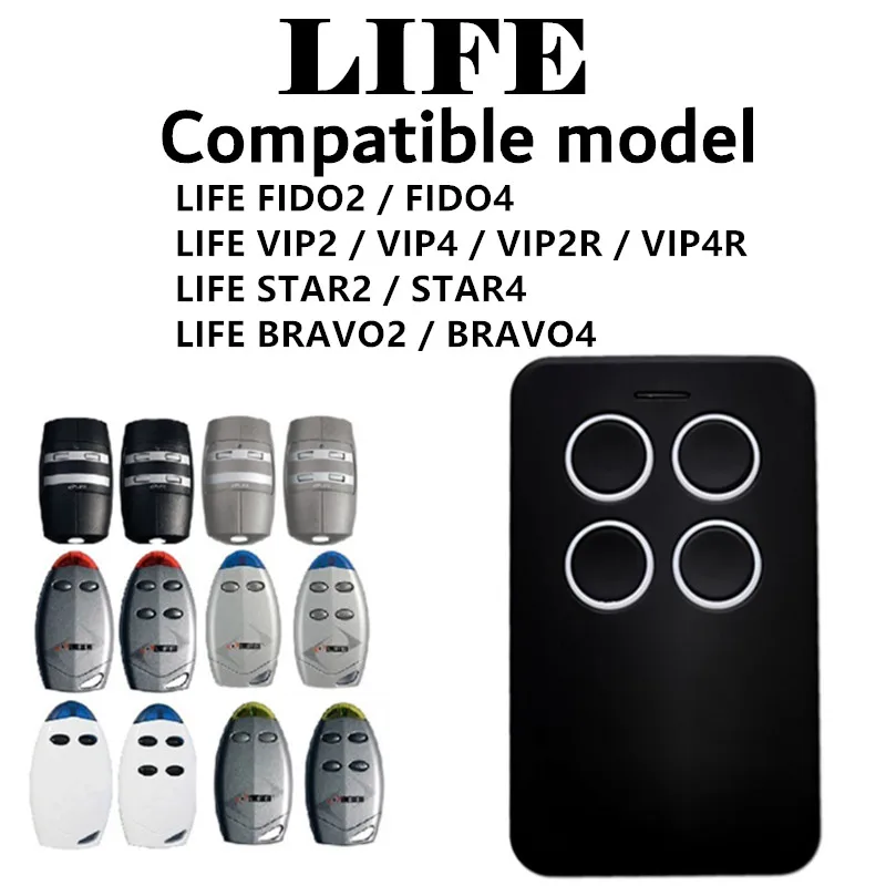 LIFE FIDO 2 FIDO 4VIP 2 VIP 4 BRAVO2 BRAVO4garage gate Remote Control Replacement 433mhz remote transmitter
LIFE FIDO 2 FIDO 4VIP 2 VIP 4 BRAVO2 BRAVO4garage gate Remote Control Replacement 433mhz remote transmitter