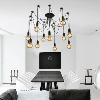 Nordic Retro Chandelier Vintage Loft Antique Adjustable Diy E27 Art Spider Ceiling Lamp Fixture Light luminaire suspendu 
Nordic Retro Chandelier Vintage Loft Antique Adjustable Diy E27 Art Spider Ceiling Lamp Fixture Light luminaire suspendu