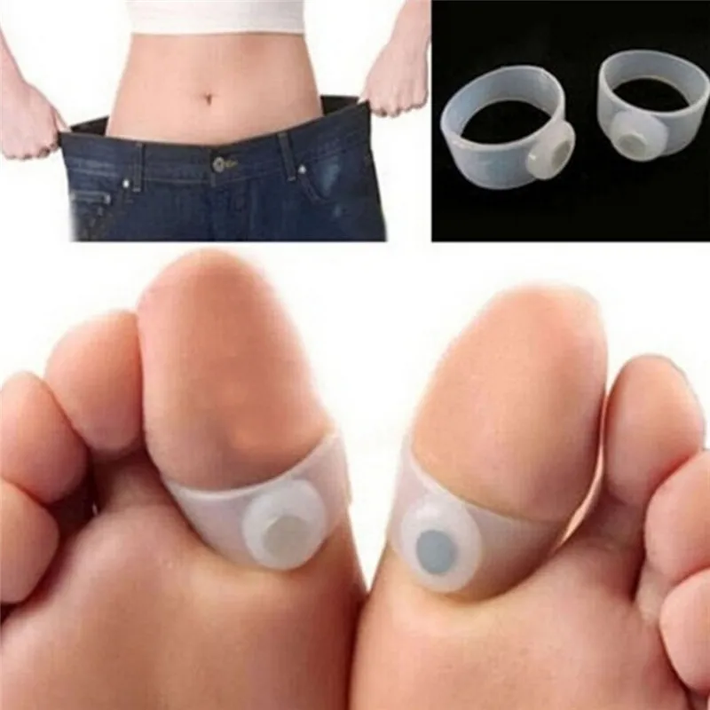 2pcs/pair Slimming Lose Weight Care Tool Silicone Magnetic Massage Foot Toe Rings | Красота и здоровье