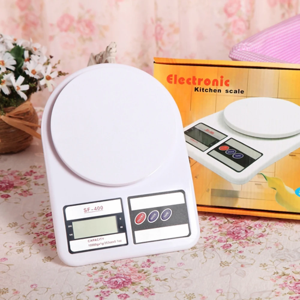 

Smart Kitchen Scale Digital Electronic Food Scale Weighing Scale SF-400 10KG / 1g Kitchen Mail LCD Digital Scale White