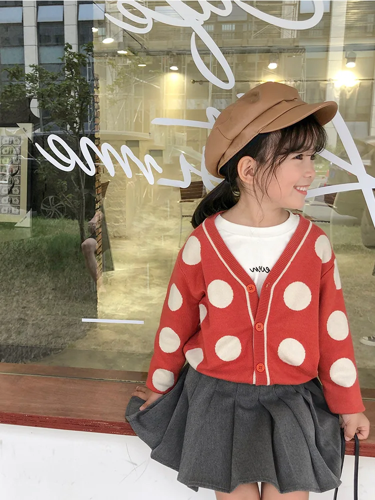 Childrenswear 2019 Korean-style Polka Dot Cardigan Autumn Clothing New Style Western Style Girls V-neck Knitted Cardigan 3-8-Yea
Childrenswear 2019 Korean-style Polka Dot Cardigan Autumn Clothing New Style Western Style Girls V-neck Knitted Cardigan 3-8-Yea