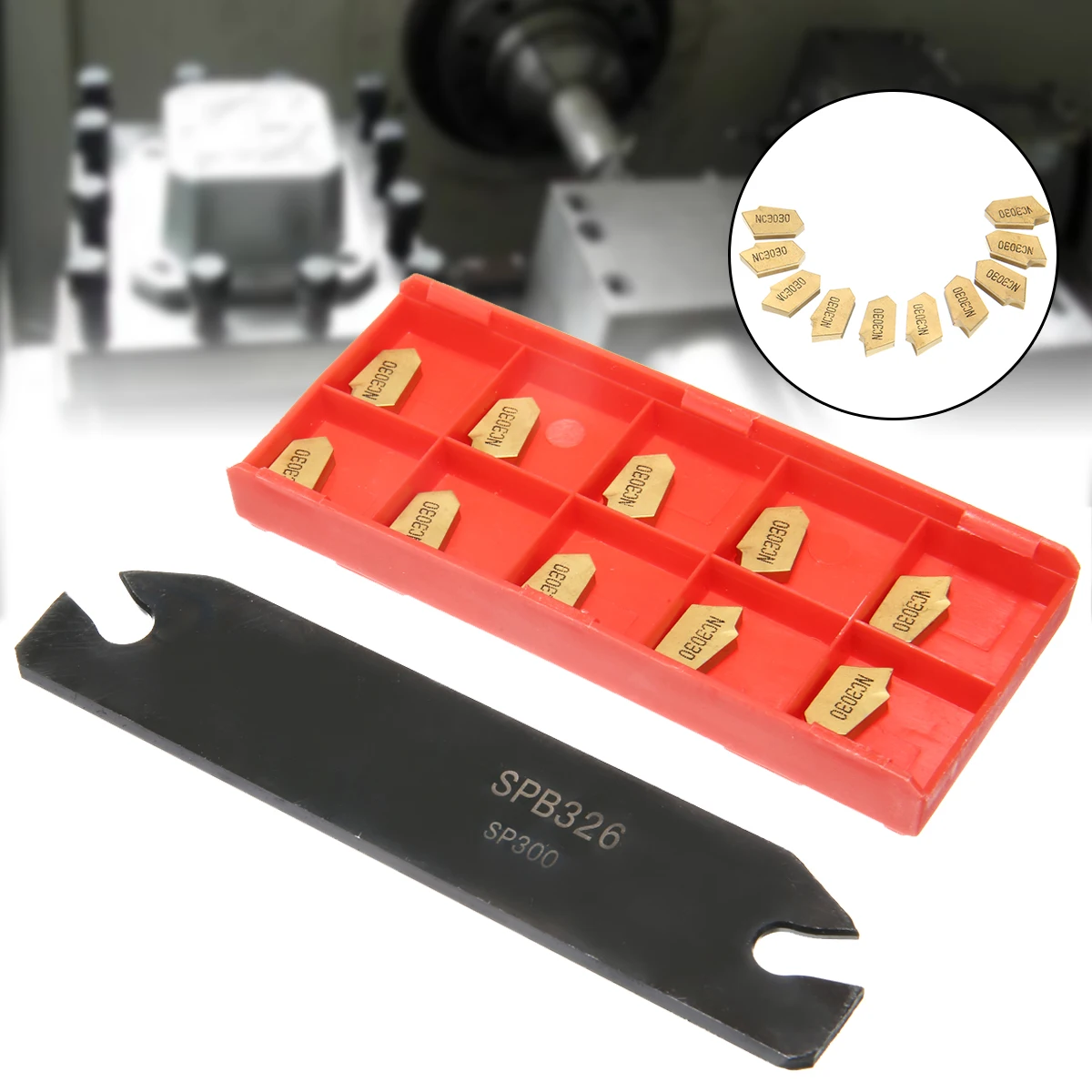 Mayitr SPB26-3 Cut-Off Blade 26mm Parting Grooving Cut-Off Tool Holder + 10pcs High Strength GTN-3 SP300 Carbide Inserts
Mayitr SPB26-3 Cut-Off Blade 26mm Parting Grooving Cut-Off Tool Holder + 10pcs High Strength GTN-3 SP300 Carbide Inserts
