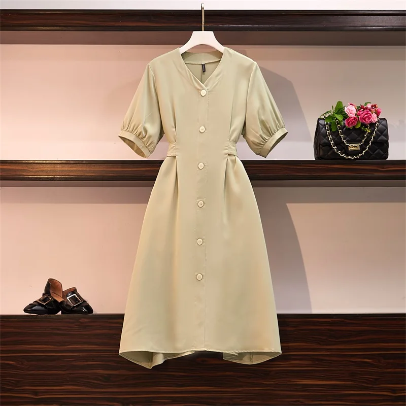 L-4XL Plus Size 2019 Summer Women V Neck Short Sleeves High Waist A Line Dress Female Dresses N150
L-4XL Plus Size 2019 Summer Women V Neck Short Sleeves High Waist A Line Dress Female Dresses N150
