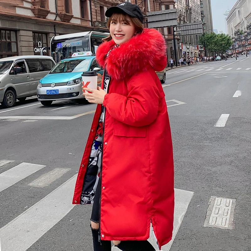 Double 2 Sides 2019 Winter Winter Jacket Hooded With Fur Long Female Coat Cotton Padded New Arrival Parka Mujer Invierno 
Double 2 Sides 2019 Winter Winter Jacket Hooded With Fur Long Female Coat Cotton Padded New Arrival Parka Mujer Invierno