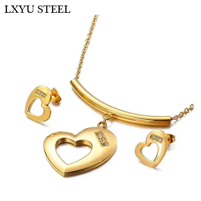 316L Stainless Steel CZ Heart Jewelry Sets Necklace Earrings Sets Women Engagement Accessories
316L Stainless Steel CZ Heart Jewelry Sets Necklace Earrings Sets Women Engagement Accessories