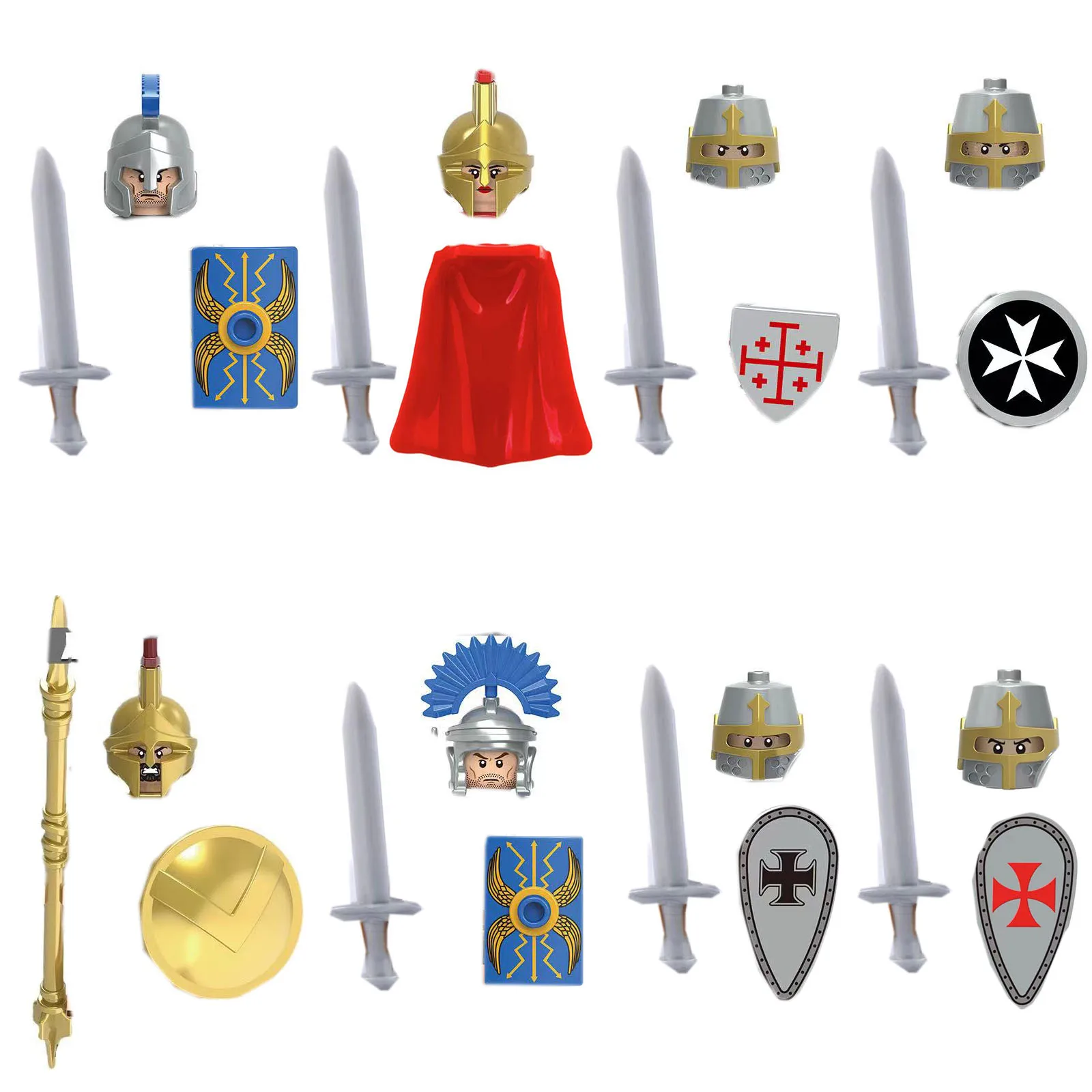 X0316 Middle Knight Series Action Figure Building Blocks Shield Bricks Heads Toys for Children Gifts
X0316 Middle Knight Series Action Figure Building Blocks Shield Bricks Heads Toys for Children Gifts