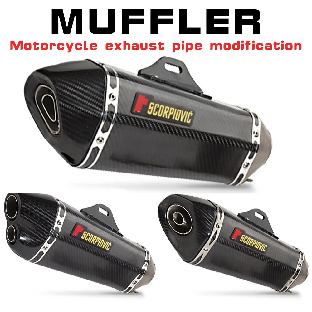 

Real Carbon fiber Universal Motorcycle Exhaust Escape Modified Muffler Silencer For ZX6R ZX10R Z900 NINJA400 R6 R3 R1 MT07 MT09
