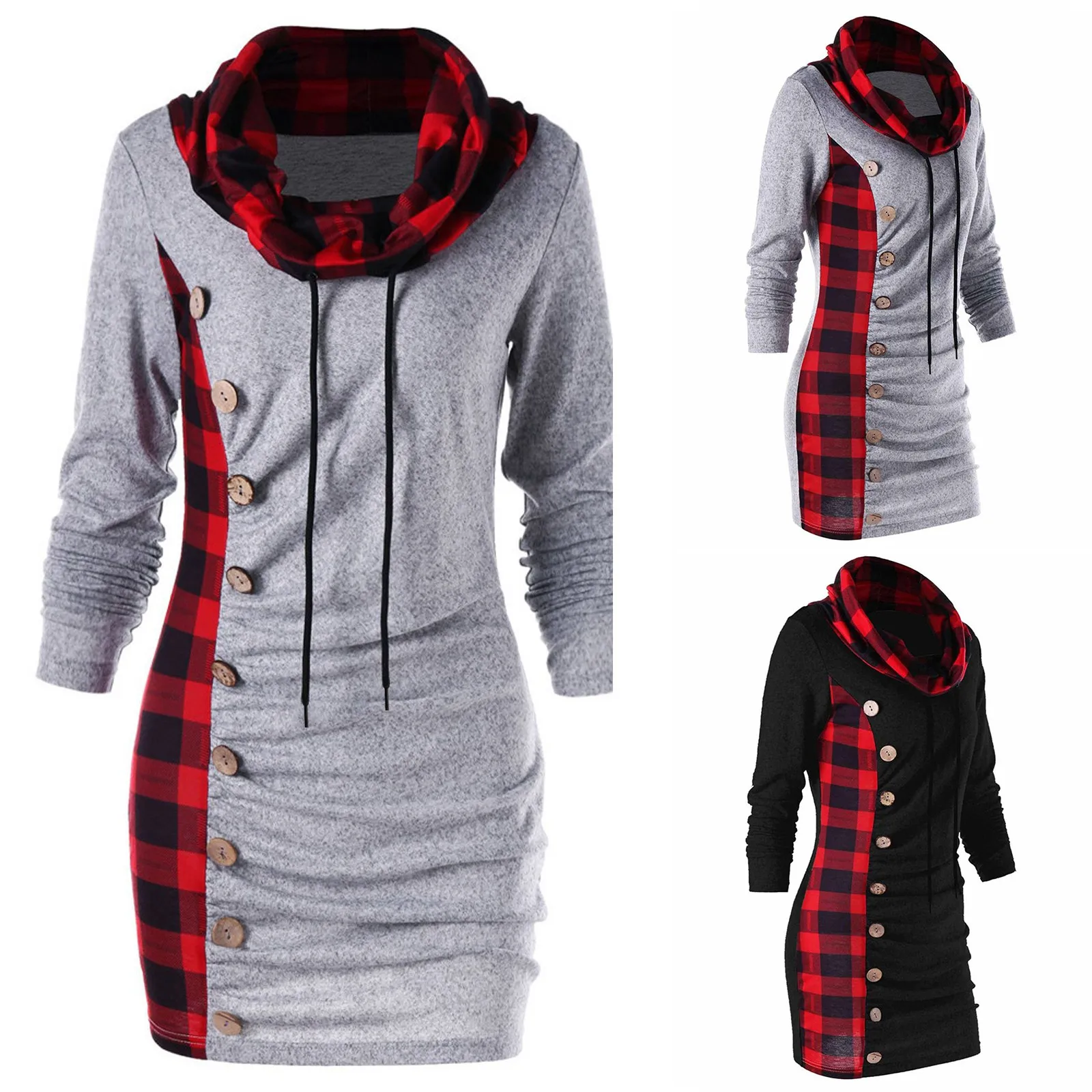 Women Gothic Plaid Dress Winter Thick Long Sleeve Casual Vintage Party Scarf Collar Buttons Dress Femme Large Size Sweatershirt
Women Gothic Plaid Dress Winter Thick Long Sleeve Casual Vintage Party Scarf Collar Buttons Dress Femme Large Size Sweatershirt