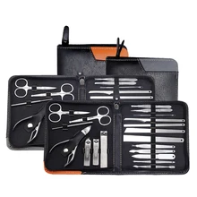 Lüks profesyonel manikür seti 19/10 in 1 tırnak bakımı pedikür kiti akne Extractor tırnak sanat aracı makası cımbız güzellik aracı hediye(China)