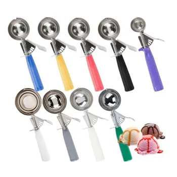 Assorted Colors and Sizes Stainless Steel Ice Cream Scoop Disher for Ice Cream Cookie Dough, Meat Balls (9 pcs) 
Assorted Colors and Sizes Stainless Steel Ice Cream Scoop Disher for Ice Cream Cookie Dough, Meat Balls (9 pcs)
