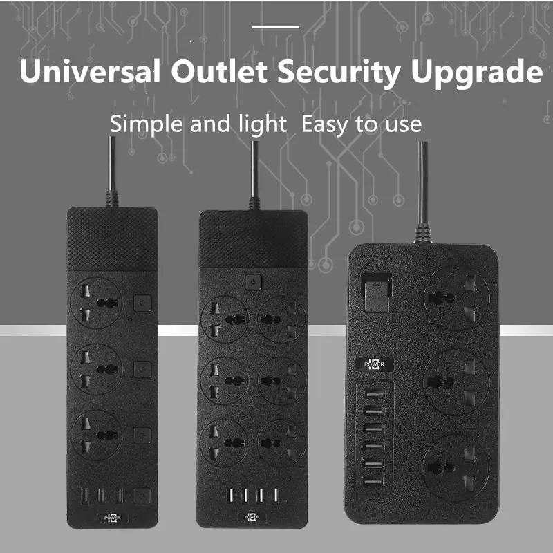 Power Strip Surge Protection EU UK US Plug Universal Outlets Electrical Extension Sockets Independent Control Switches 2M 10A
Power Strip Surge Protection EU UK US Plug Universal Outlets Electrical Extension Sockets Independent Control Switches 2M 10A