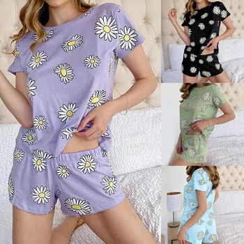 2020 Summer new housecoats flower short-sleeved shorts two-piece casual wear pajamas suit pjamas for women lounge set sleepwear
2020 Summer new housecoats flower short-sleeved shorts two-piece casual wear pajamas suit pjamas for women lounge set sleepwear