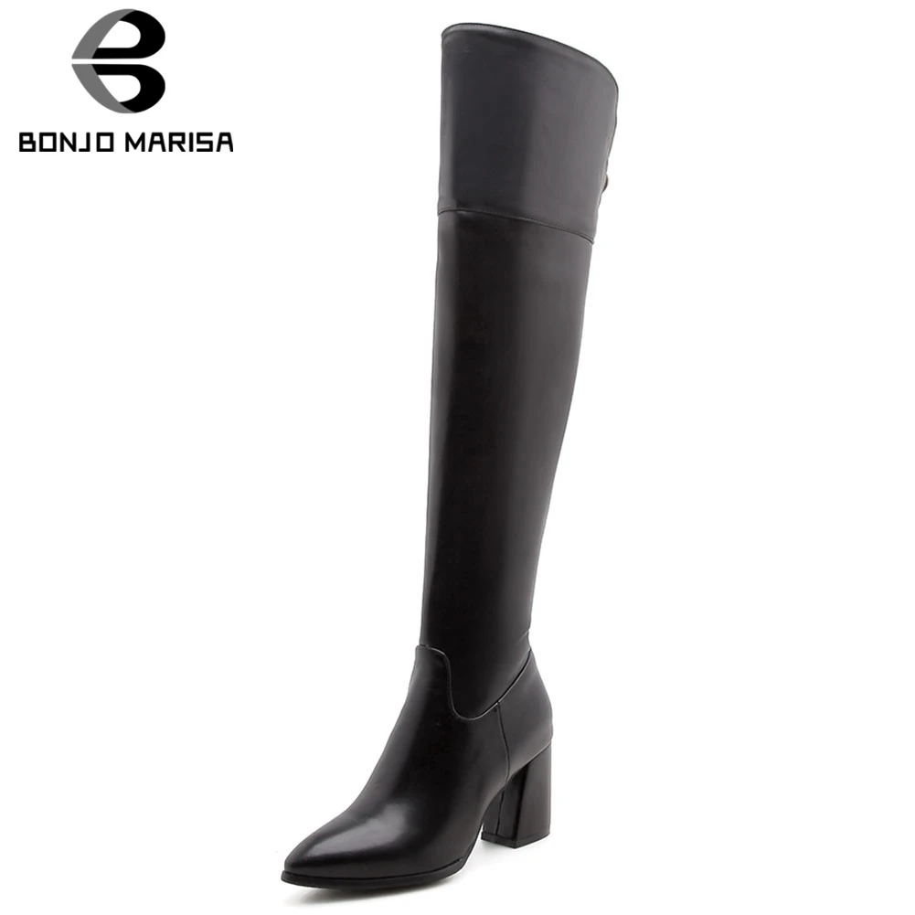 BONJOMARISA 32-47 Elegant Black Thigh High Boots Women 2020 Mature Pointed Toe Over The Knee Boots Lady High Heel Shoes Woman
BONJOMARISA 32-47 Elegant Black Thigh High Boots Women 2020 Mature Pointed Toe Over The Knee Boots Lady High Heel Shoes Woman
