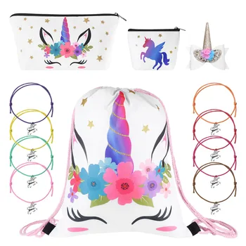 OULII Unicorn Drawstring Backpack with Makeup Bag Coin Purse Hair Clip and 8PCS Bracelets Unicorn Set for Children Party (White)
OULII Unicorn Drawstring Backpack with Makeup Bag Coin Purse Hair Clip and 8PCS Bracelets Unicorn Set for Children Party (White)