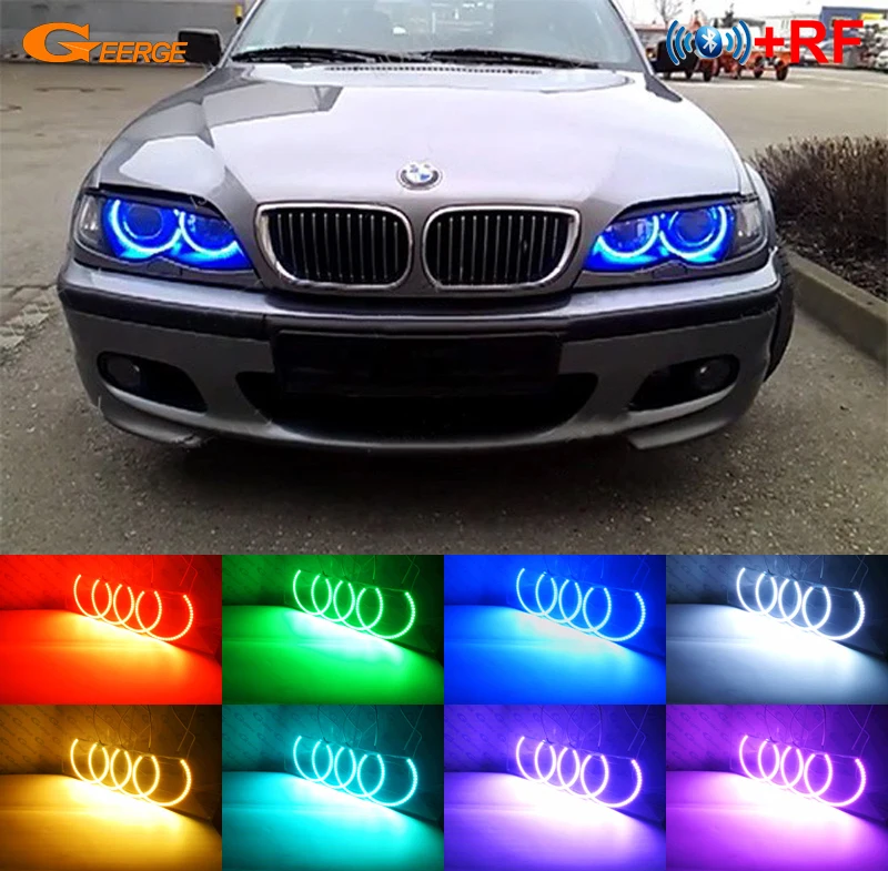 RF remote control Bluetooth APP Multi-Color Ultra bright RGB LED Angel eyes kit halo rings For BMW E46 Sedan touring 1998-2005
RF remote control Bluetooth APP Multi-Color Ultra bright RGB LED Angel eyes kit halo rings For BMW E46 Sedan touring 1998-2005
