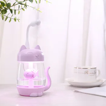 3 in1 350ML Cat Air Humidifier USB Ultrasonic Mist Adorable Mini Colorful Humidifier With LED Light Mini USB Fan For Home Office
3 in1 350ML Cat Air Humidifier USB Ultrasonic Mist Adorable Mini Colorful Humidifier With LED Light Mini USB Fan For Home Office
