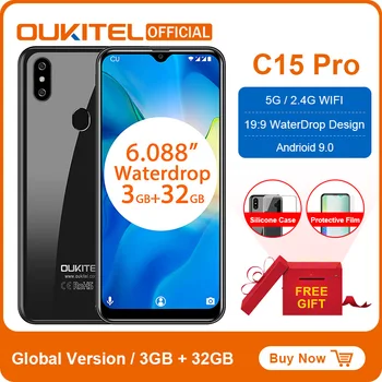 OUKITEL C15 Pro 6.088"19:9 WaterDrop Android 9.0 Mobile Phone 3GB 32GB MT6761 Quad Core 4G LTE Smartphone 2.4G/5G WiFi Face ID 
OUKITEL C15 Pro 6.088"19:9 WaterDrop Android 9.0 Mobile Phone 3GB 32GB MT6761 Quad Core 4G LTE Smartphone 2.4G/5G WiFi Face ID