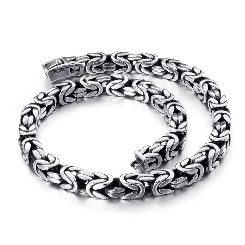 

European and American men's creative woven titanium steel bracelet stainless steel domineering personality trend necklace