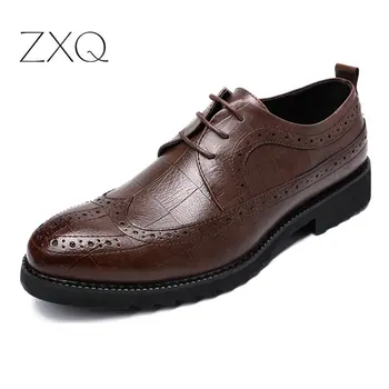 Brand Men Oxford Formal Shoes 2019 Spring Autumn Artificial Leather Lace-Up Brogue Mens Business Dress Shoes
Brand Men Oxford Formal Shoes 2019 Spring Autumn Artificial Leather Lace-Up Brogue Mens Business Dress Shoes