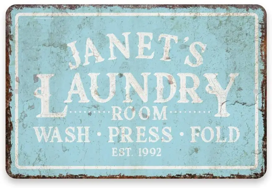 ROONASN Personalized Your Name's Vintage Distressed Look Laundry Wash Press Fold Room Sign Plaque Customized Custom Metal Sign
ROONASN Personalized Your Name's Vintage Distressed Look Laundry Wash Press Fold Room Sign Plaque Customized Custom Metal Sign