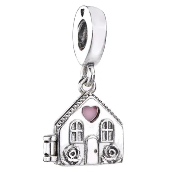 New 925 Sterling Silver Bead Charm Pink Enamel Rose & Heart Perfect Home Locket Pendant Beads Fit Women Pandora Bracelet Jewelry 
New 925 Sterling Silver Bead Charm Pink Enamel Rose & Heart Perfect Home Locket Pendant Beads Fit Women Pandora Bracelet Jewelry