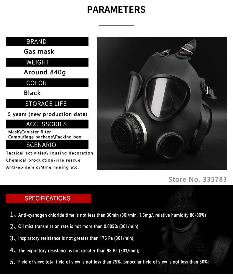 Full Face Chemical Gas Mask | Protective Respirator FM05
