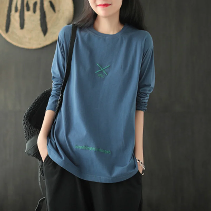 New Arrival Spring/autumn Arts Style Women Loose Casual O-neck Long Sleeve T Shirt All-matched Cotton Embroidery T Shirt A478
New Arrival Spring/autumn Arts Style Women Loose Casual O-neck Long Sleeve T Shirt All-matched Cotton Embroidery T Shirt A478