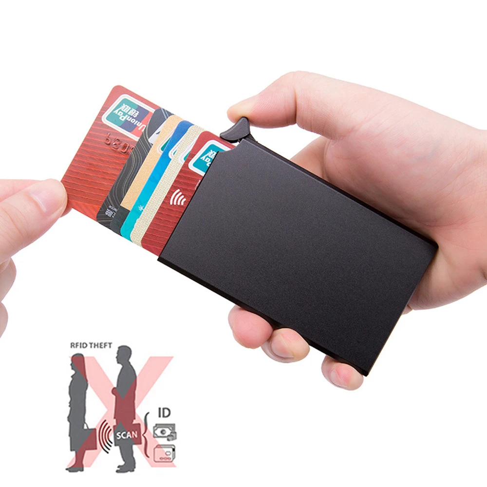 RFID Anti-theft Smart Wallet Thin ID Card Holder Unisex Automatically Solid Metal Bank Credit Card Holder Business Mini
RFID Anti-theft Smart Wallet Thin ID Card Holder Unisex Automatically Solid Metal Bank Credit Card Holder Business Mini
