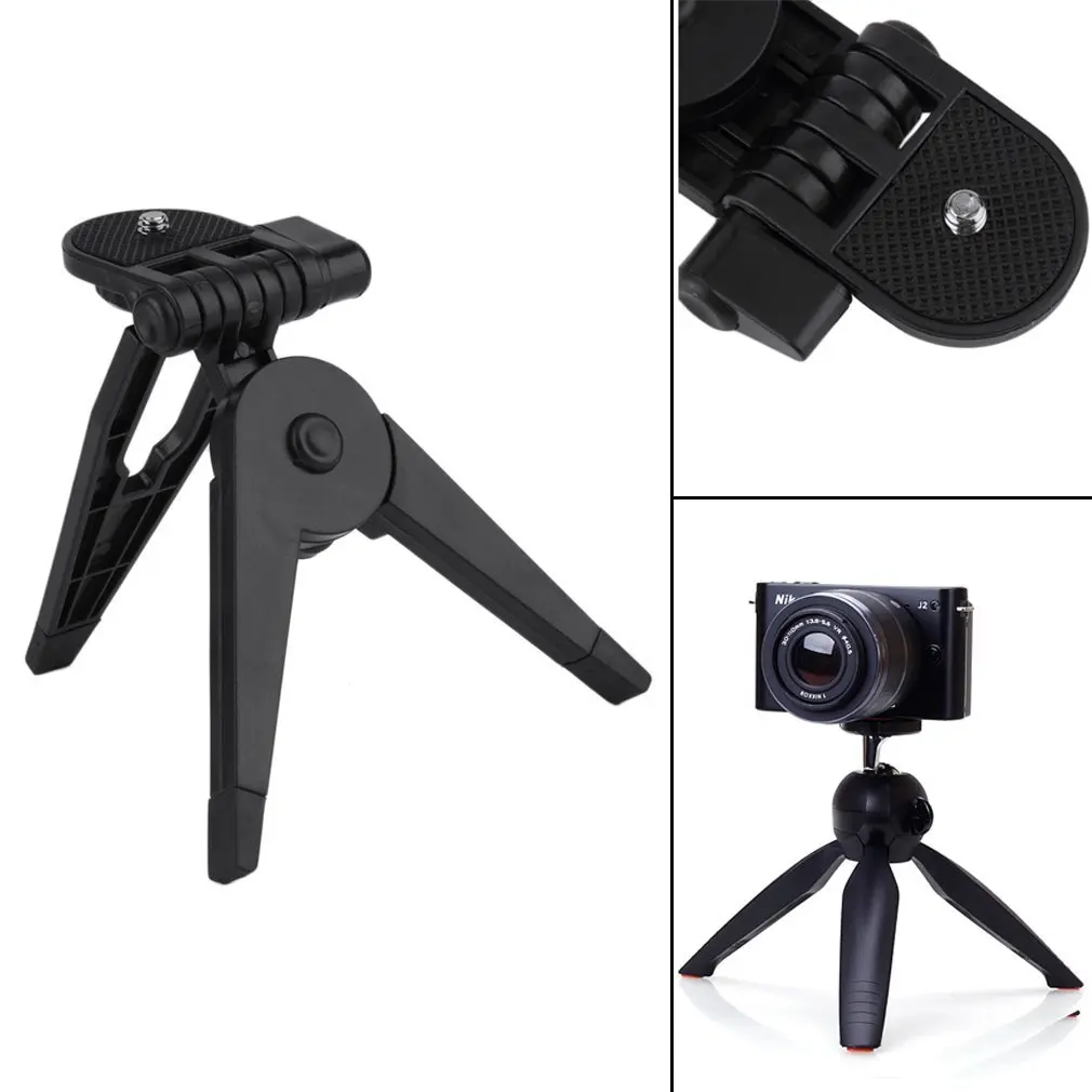 Portable Mini Plastic Foldable Photography Tripod Table Desk Stand Mounting Bracket for Camera Camcorder DSLR SLR Black NEW
