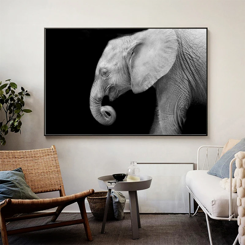 Фото Современные животные африканские плакаты слона и принты настенная живопись