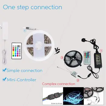 LED Strip Lights 16.4ft, RGB 5050 LEDs Color Changing Kit with 24key Remote Control and Power Supply, Mood Lighting jk1072
LED Strip Lights 16.4ft, RGB 5050 LEDs Color Changing Kit with 24key Remote Control and Power Supply, Mood Lighting jk1072