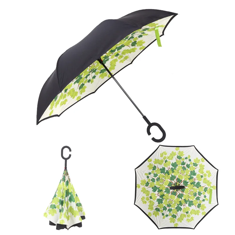 Greenery Windproof Reverse Folding Double Layer Inverted Rain Umbrella Self Stand Rain Protection C-Hook Hands For Car
Greenery Windproof Reverse Folding Double Layer Inverted Rain Umbrella Self Stand Rain Protection C-Hook Hands For Car