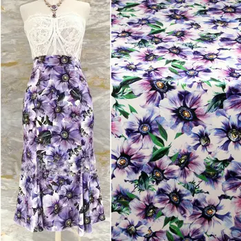 purple flowers printed polyester elastic soft stretch satin fabric for women dress sewing DIY cloth imitate silk tissus au metre
purple flowers printed polyester elastic soft stretch satin fabric for women dress sewing DIY cloth imitate silk tissus au metre