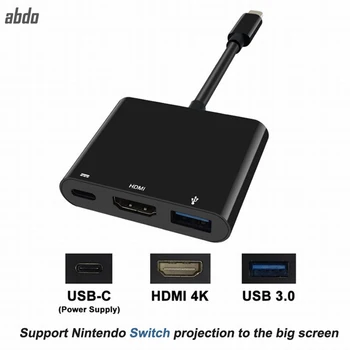 Type-C to 4K HDMI HD Video Adapter Support Nintendo Switch Projection to Big Screen USB-C to HDMI USB3.0 3 in 1 Connector 
Type-C to 4K HDMI HD Video Adapter Support Nintendo Switch Projection to Big Screen USB-C to HDMI USB3.0 3 in 1 Connector