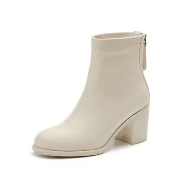Cow leather Women's high Heels Ankle Boots zippers Decoration Round Toe Shoes Woman 2020 Autumn Winter Wedding Boots
Cow leather Women's high Heels Ankle Boots zippers Decoration Round Toe Shoes Woman 2020 Autumn Winter Wedding Boots