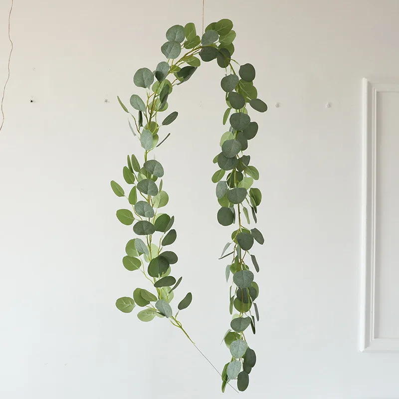 4 pcs 2m artificial plants Eucalyptus rattan Fake plant wedding background decoration hanging green plant Eucalyptus vine Wreath 
4 pcs 2m artificial plants Eucalyptus rattan Fake plant wedding background decoration hanging green plant Eucalyptus vine Wreath