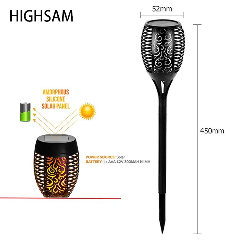 Higsam 12LED Outdoor Solar Flame Torch Light Flickering Waterproof Garden Decor Landscape Lawn Lamp Path Lighting Dropshipping
Higsam 12LED Outdoor Solar Flame Torch Light Flickering Waterproof Garden Decor Landscape Lawn Lamp Path Lighting Dropshipping