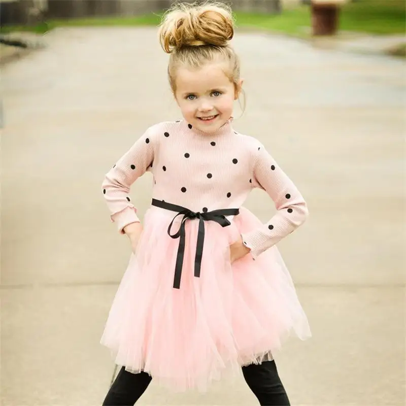 Фото Платье для девочек Вязаное платье принцессы Хлопковое малышей Детская