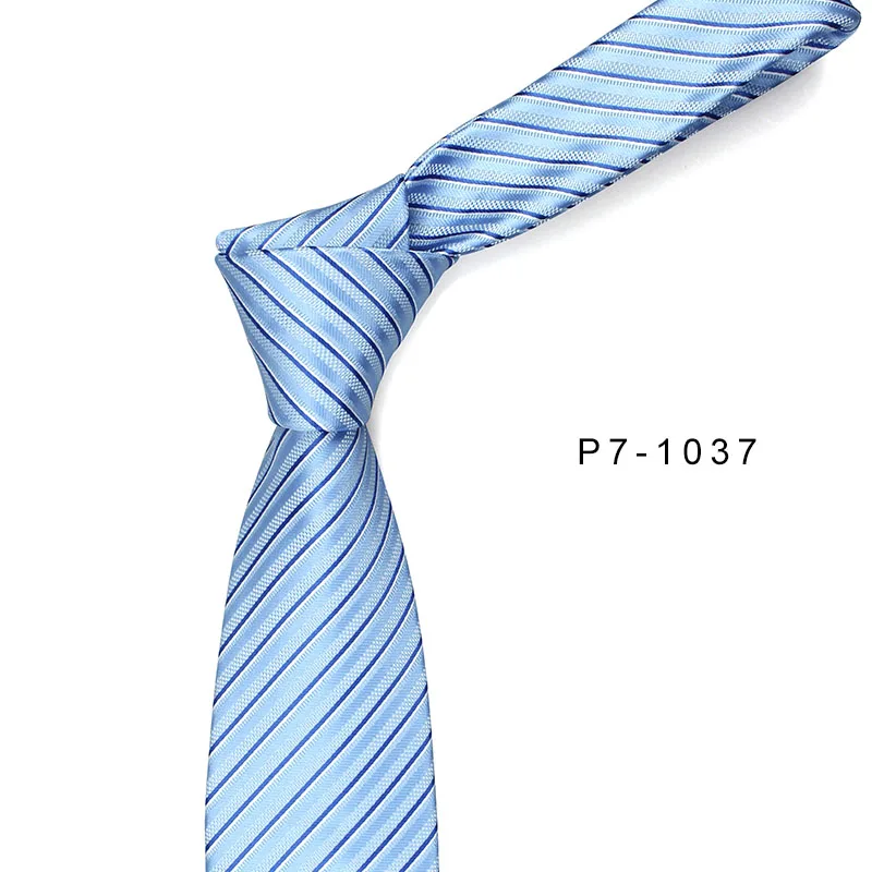 Мужской галстук в темно-синюю полоску темно-синий деловом стиле 7 см с подарочной