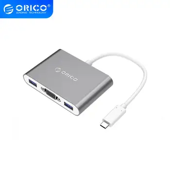 ORICO RCV3A Aluminum HUB with Type-C to VGA/Type-C/Type-A Converter USB3.1 Gen1 5Gbps with 3 USB3.0 Ports for Mac/Windows/Linux
ORICO RCV3A Aluminum HUB with Type-C to VGA/Type-C/Type-A Converter USB3.1 Gen1 5Gbps with 3 USB3.0 Ports for Mac/Windows/Linux