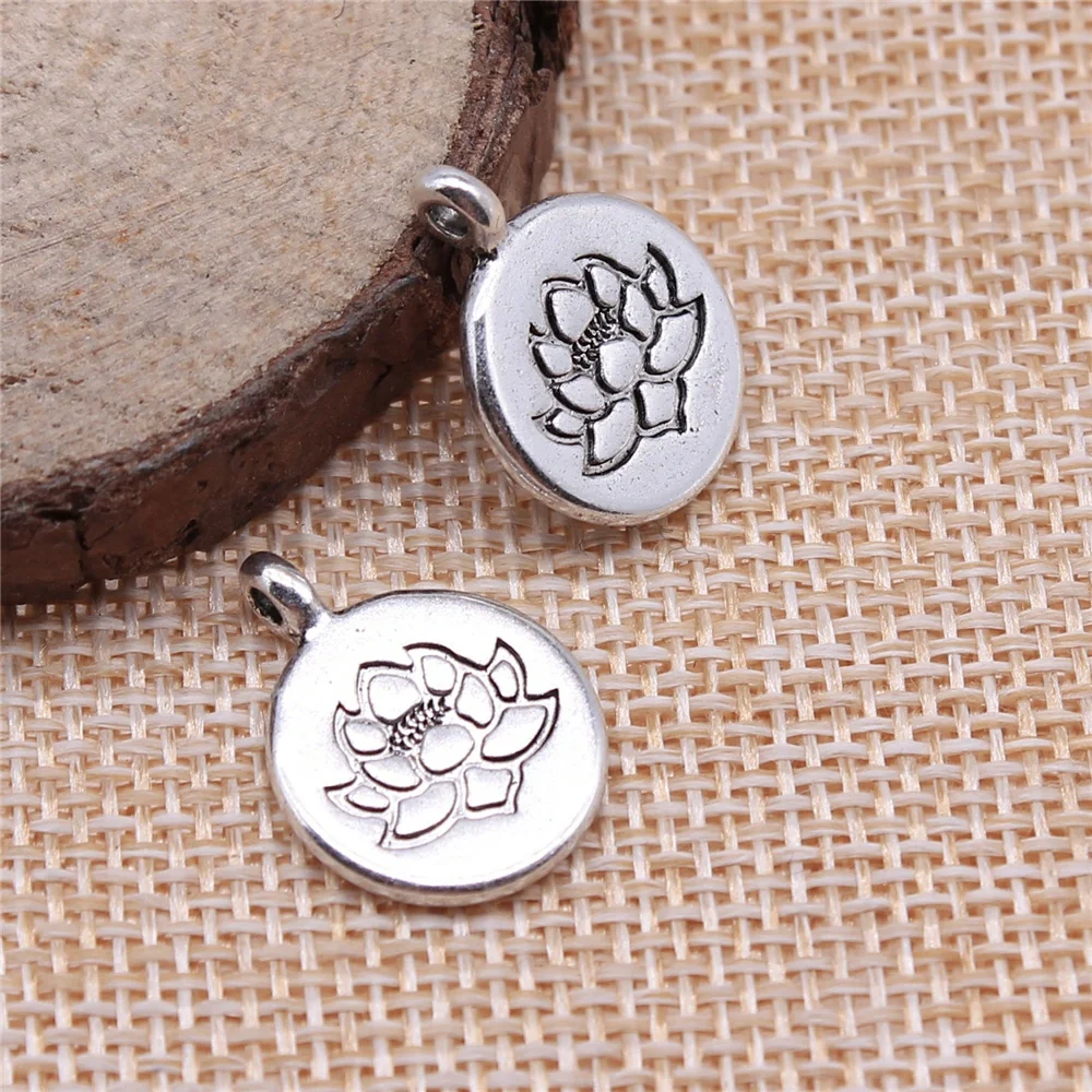 Wholesale 100pcs/bag 19x15mm Buddhist Pendants Charm Lotus Flower Zen Buddha Charm For Jewelry Making Bracelet Accessories
Wholesale 100pcs/bag 19x15mm Buddhist Pendants Charm Lotus Flower Zen Buddha Charm For Jewelry Making Bracelet Accessories