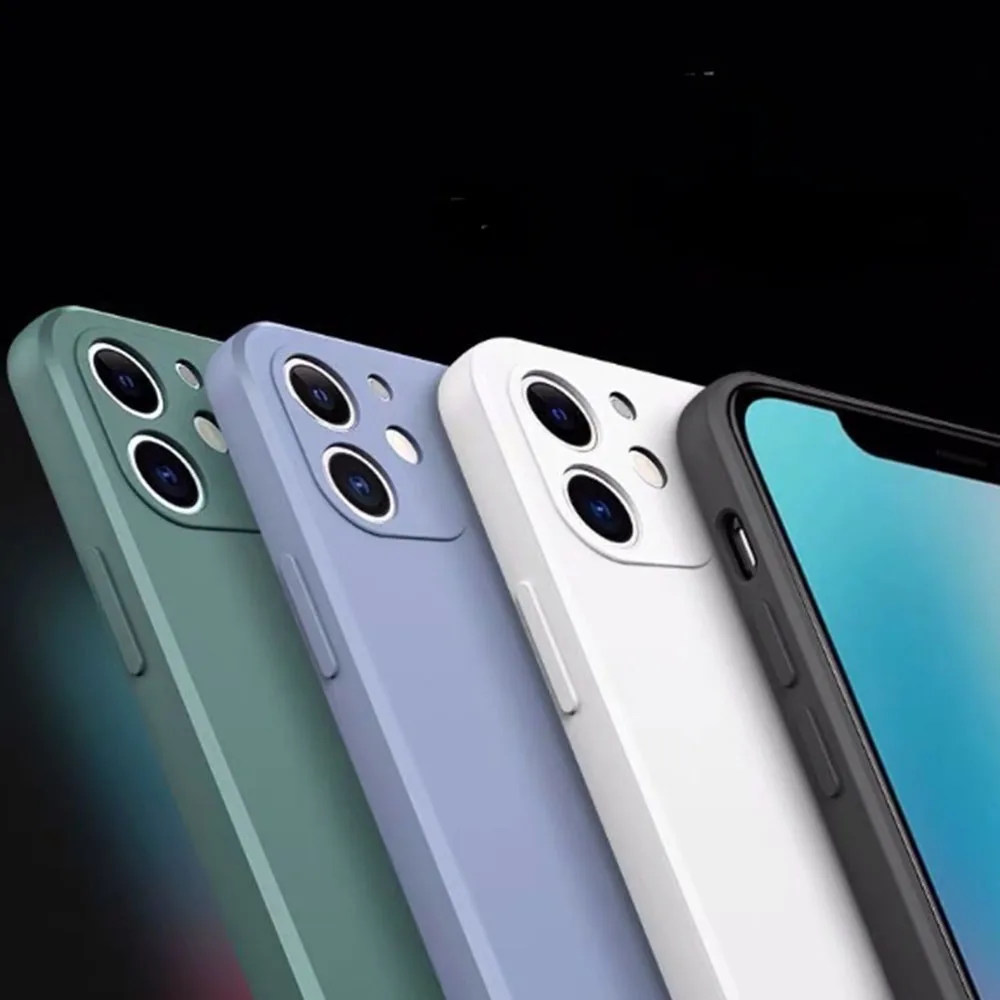 Квадратный жидкий силиконовый Мобильный телефон чехол для Apple iPhone 7 6 6S Plus X XR XS 11 pro