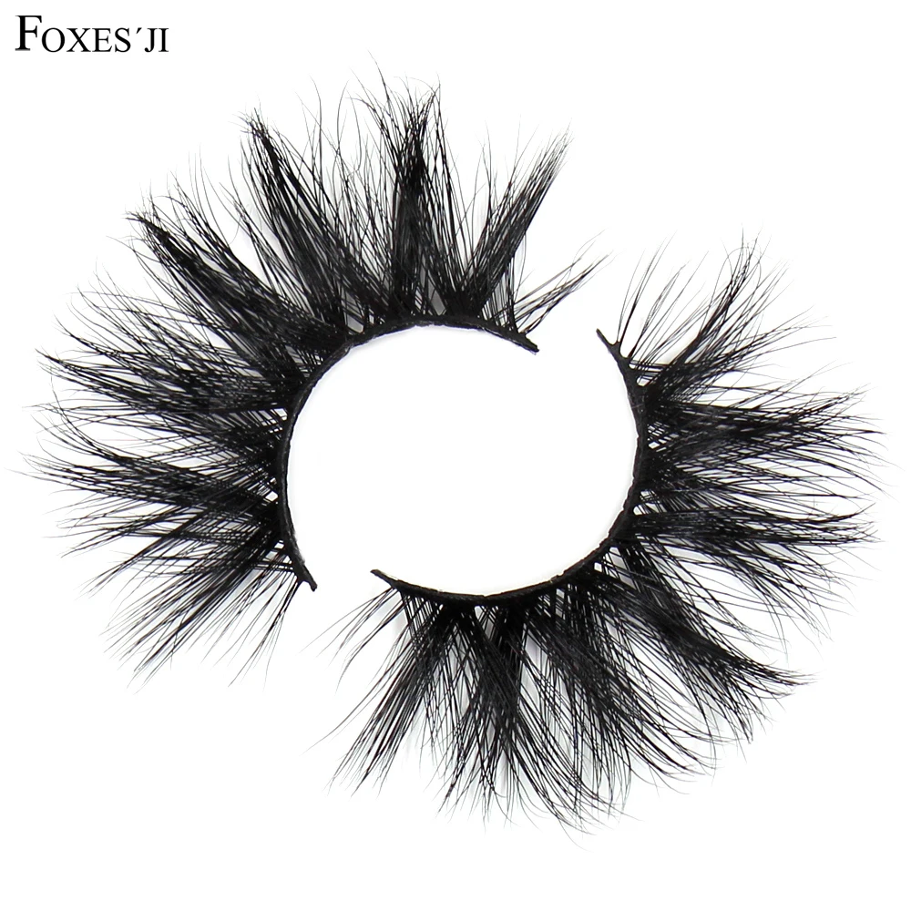 

FOXESJI 25mm Lashes 3D Mink False Eyelashes Crisscross Fluffy Dramatic Eyelash Extension Cruelty free Reusable 25mm Lashes G09