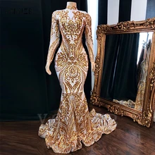 Sparkly Gold Sequined Long Mermaid Prom Dresses 2020 Full Sleeve High Neck Saudi Arabic Women Formal Evening Party Gowns
Sparkly Gold Sequined Long Mermaid Prom Dresses 2020 Full Sleeve High Neck Saudi Arabic Women Formal Evening Party Gowns