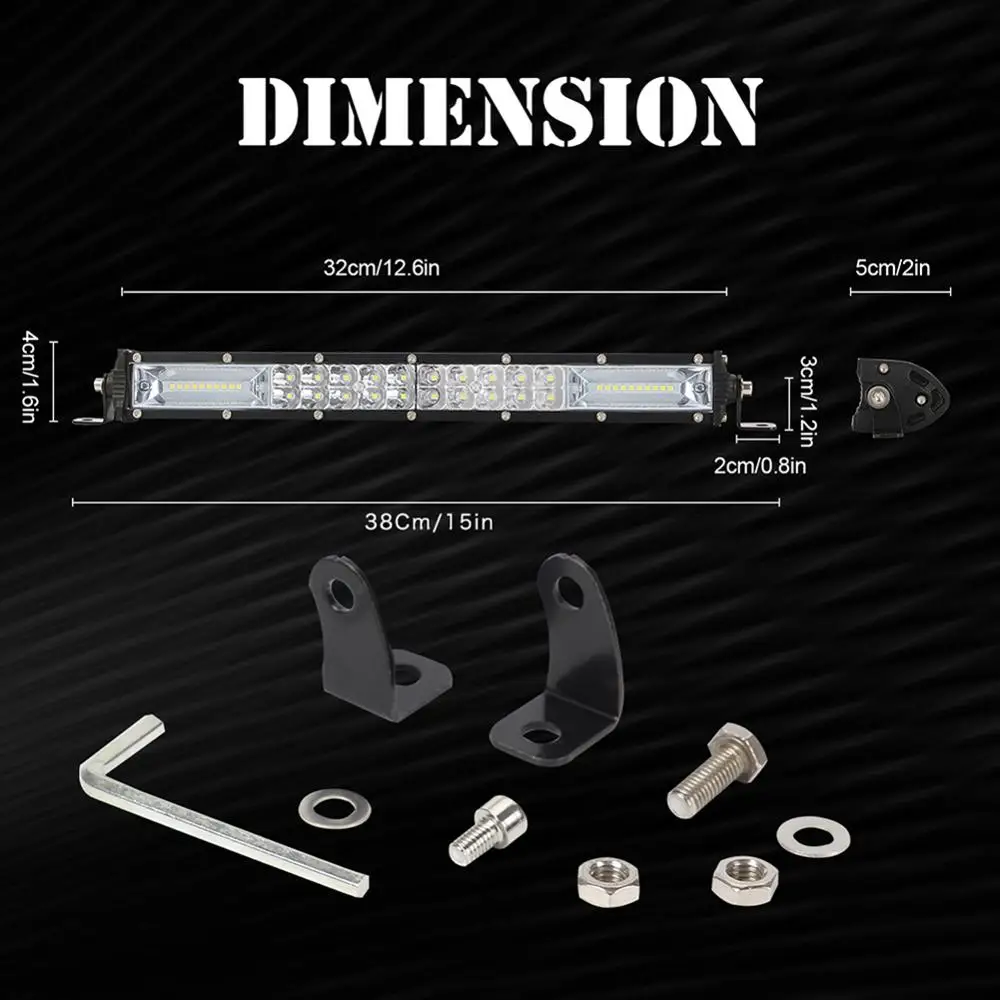 Super Slim 15" LED Light Bar Spot Flood 120W Led Bar Off Road LED Work Light for Jeep Boat UTV Truck ATV Car Repairing Modifie
Super Slim 15" LED Light Bar Spot Flood 120W Led Bar Off Road LED Work Light for Jeep Boat UTV Truck ATV Car Repairing Modifie