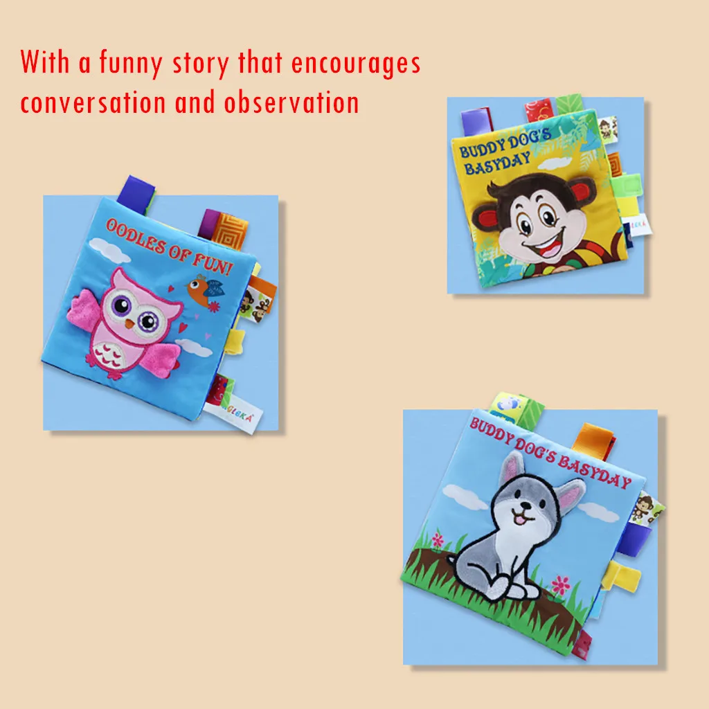 Baby Kids Intelligence Development Animal Cloth Book Educational Cognize Toys Toddler learning tools Interaction Toys #B