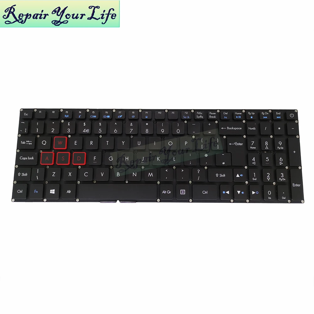 UK Backlit Replacement Keyboards for Acer Aspire Predator Helios 300 G3-571 G3-572 GB British black laptop parts NKI151305Q new
UK Backlit Replacement Keyboards for Acer Aspire Predator Helios 300 G3-571 G3-572 GB British black laptop parts NKI151305Q new