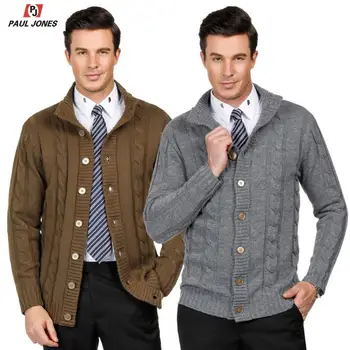 PAUL JONES Men's Stylish Long Sleeve Cardigan Sweater Knitted Button Placket Cardigans Stand Collar Winter Warm Sweaters PJ0168
PAUL JONES Men's Stylish Long Sleeve Cardigan Sweater Knitted Button Placket Cardigans Stand Collar Winter Warm Sweaters PJ0168