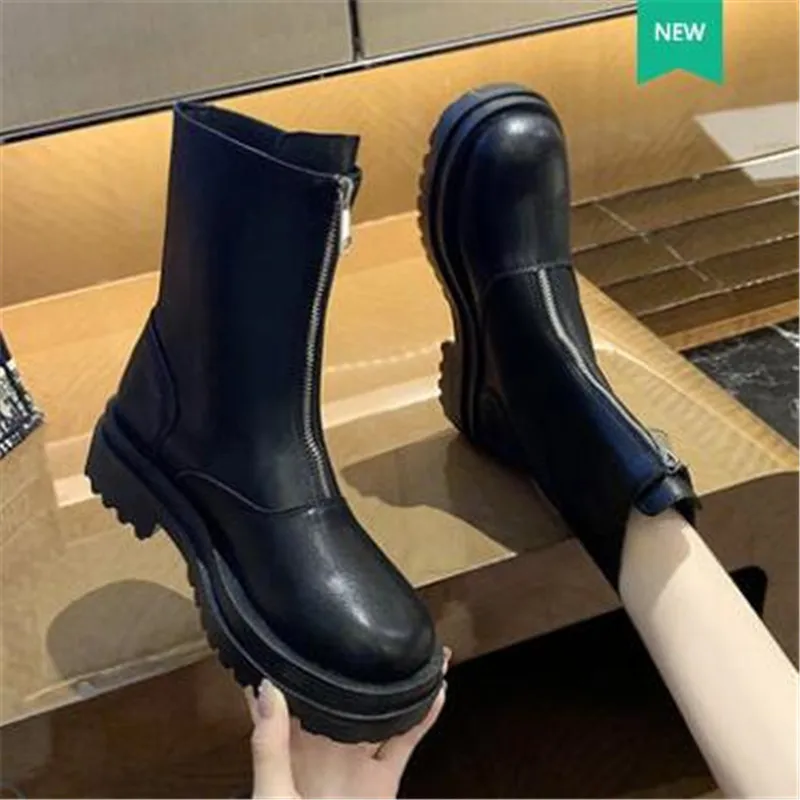 New Front Zipper Chunky Platform Women's Boots Solid Black Beige Boots Women Round Toe High Heel Ankle Boots for Women Eu 35-40
New Front Zipper Chunky Platform Women's Boots Solid Black Beige Boots Women Round Toe High Heel Ankle Boots for Women Eu 35-40