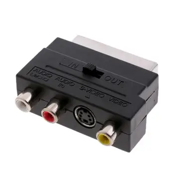 21Pin Scart Adaptor AV Block to 3 RCA Phono Composite S-Video with in/out Switch Scart Adaptor AV Block
21Pin Scart Adaptor AV Block to 3 RCA Phono Composite S-Video with in/out Switch Scart Adaptor AV Block